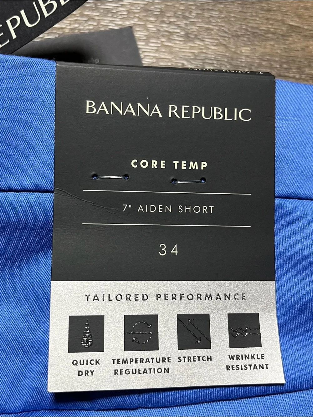 Banana Republic Core Temp Aiden Shorts Mens 34 Blue 7" 37.5 Stretch 320592 NWT - Picture 3 of 14